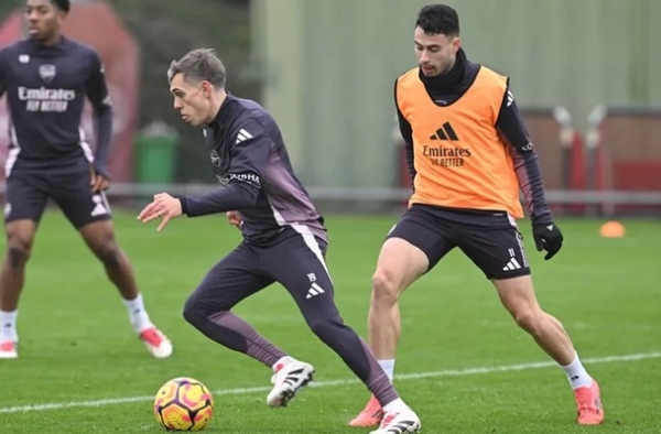 4 điểm nhấn trong buổi tập của Arsenal trước trận Ipswich: Gợi ý thay Saka; Niềm vui Gabriel