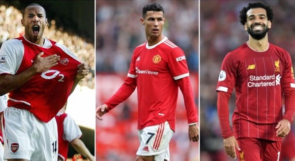 Bình chọn 10 tiền đạo vĩ đại nhất Ngoại hạng Anh: Henry không đối thủ; Tranh cãi Ronaldo - Salah