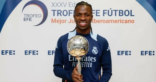 CHÍNH THỨC: Vinicius Junior lần thứ ba giành giải Cầu thủ Ibero-America xuất sắc nhất