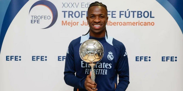 CHÍNH THỨC: Vinicius Junior lần thứ ba giành giải Cầu thủ Ibero-America xuất sắc nhất
