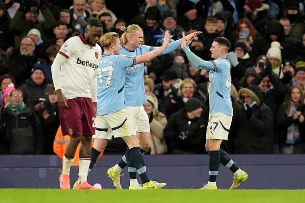 Man City khởi đầu năm mới tưng bừng, hủy diệt West Ham 4-1